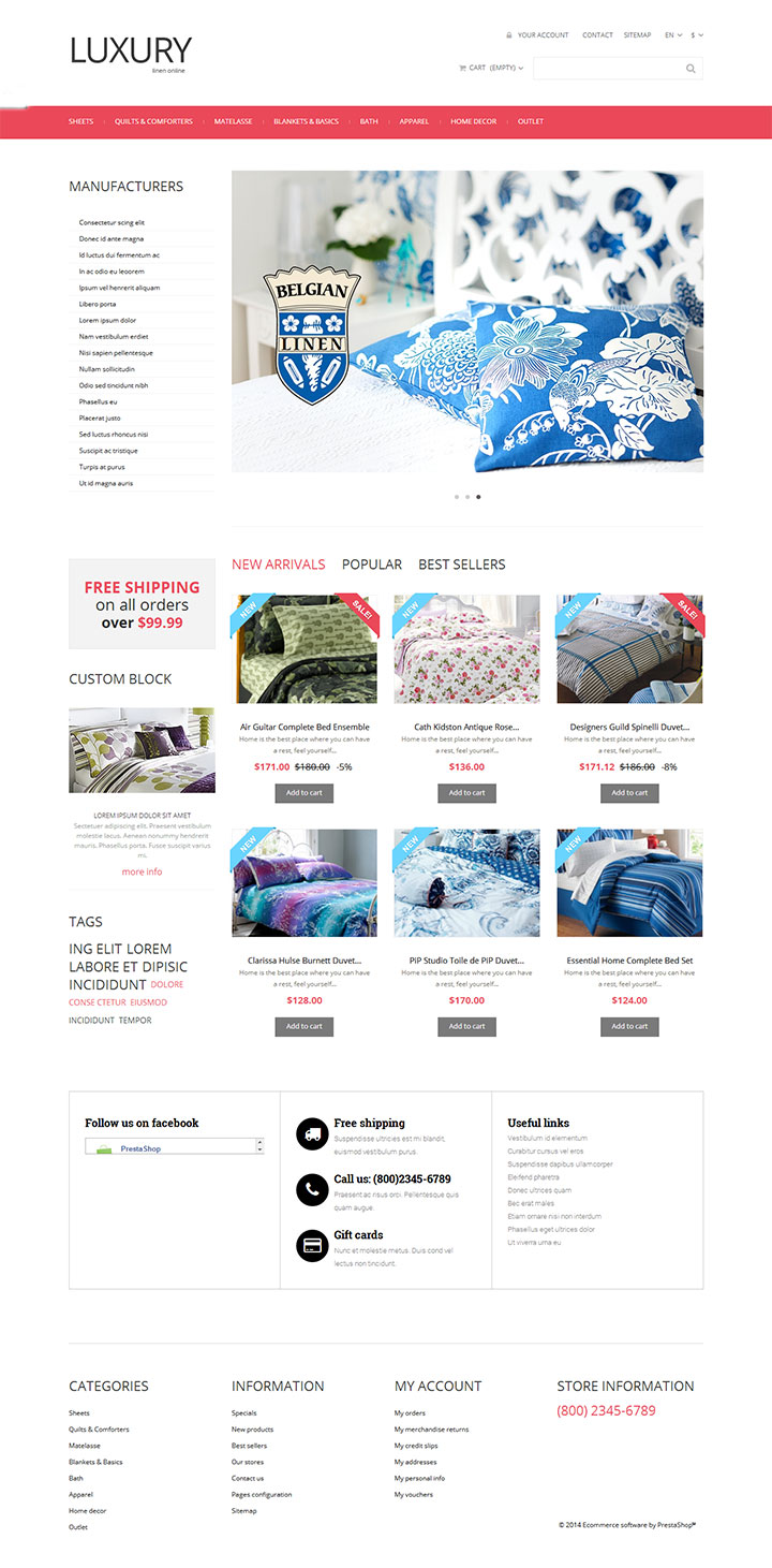 白色简洁大方的家居网站设计