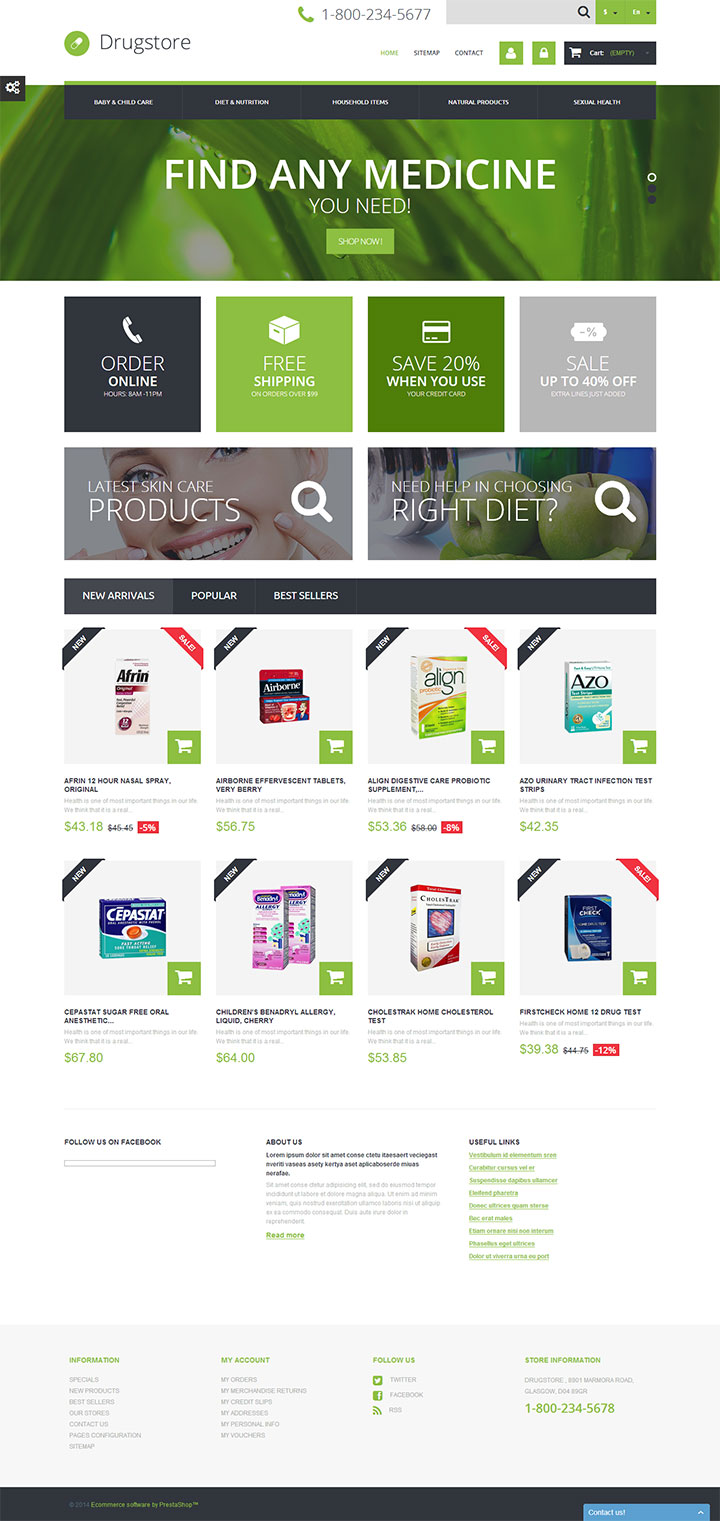 绿色健康的保健品网站设计 