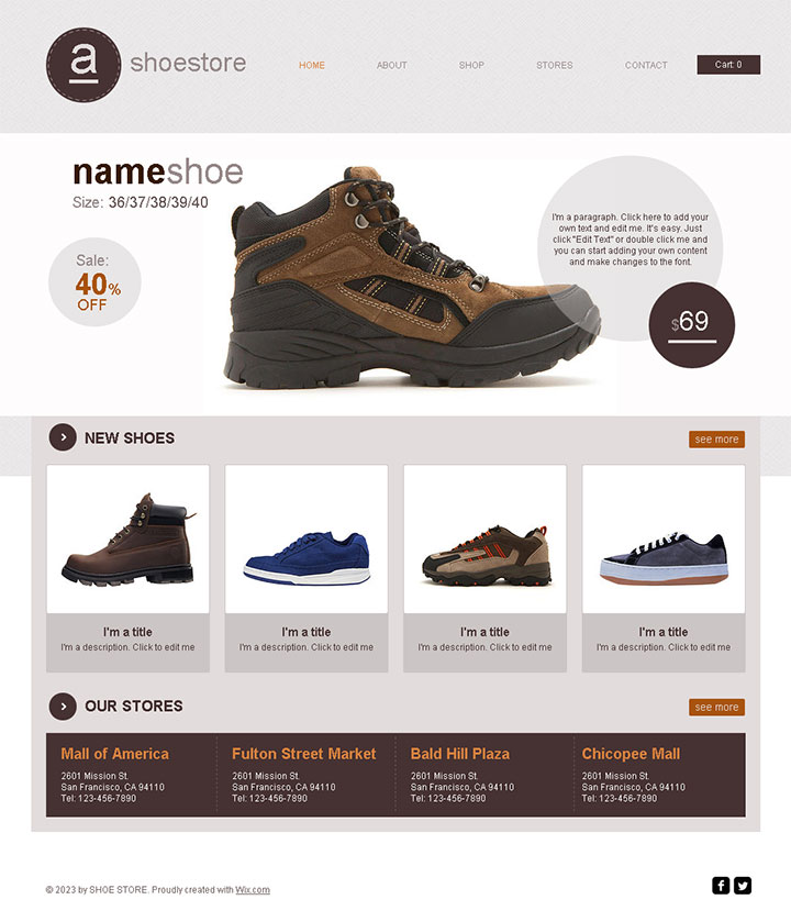 简洁大方的外贸鞋类网页设计