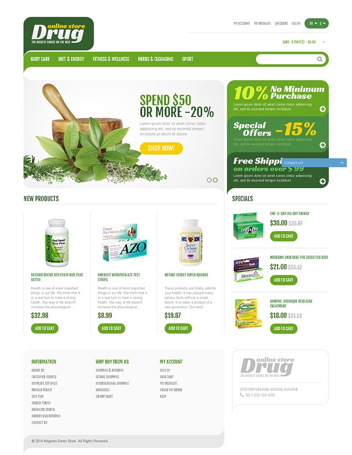 外贸型保健品类网站设计