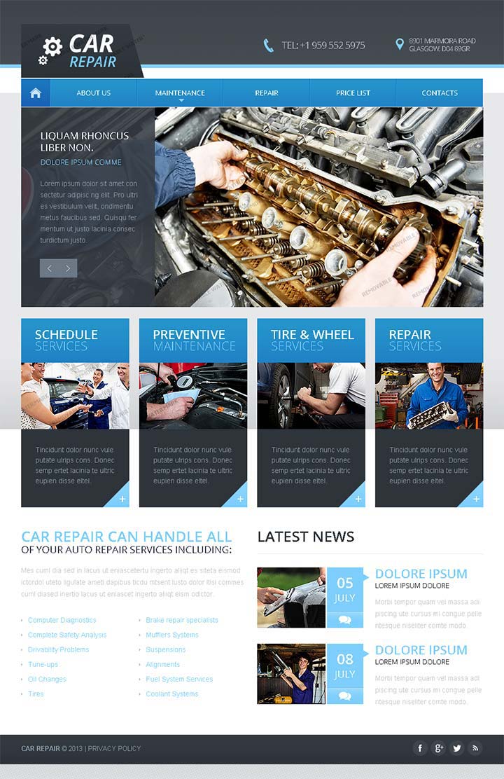 简易风格的汽配类网站设计