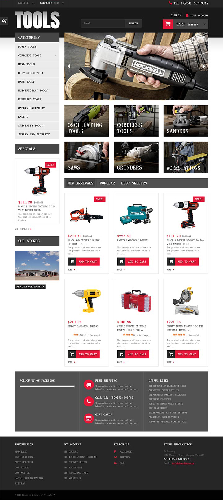 电动工具类外贸网站设计