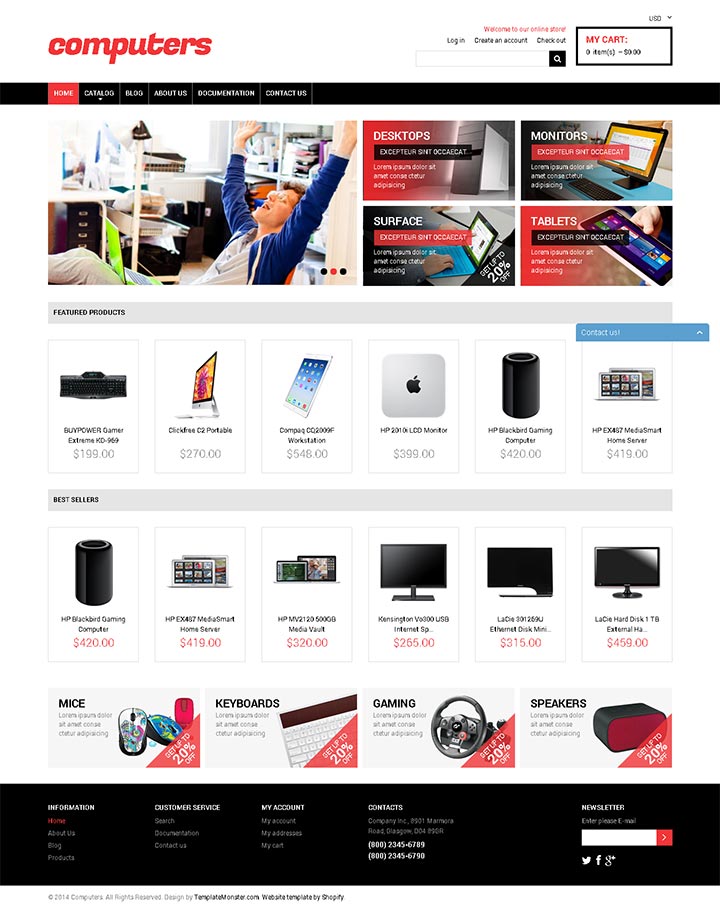 灰黑风格的电子产品网站设计