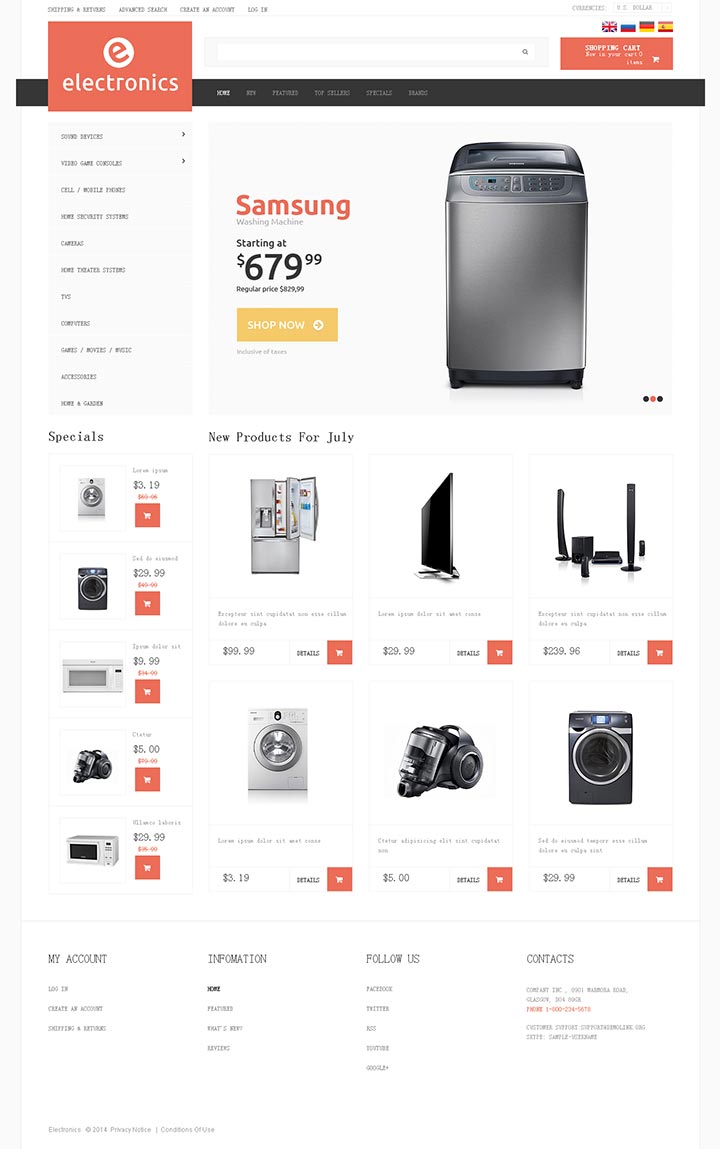 海外电器企业网站设计