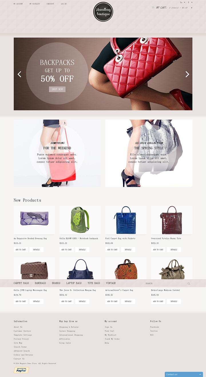 时尚流行的皮具企业网站设计