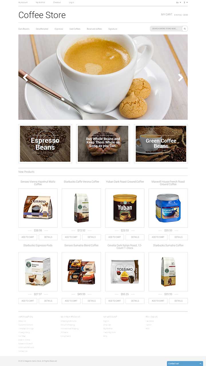 白色简洁大气咖啡网站设计