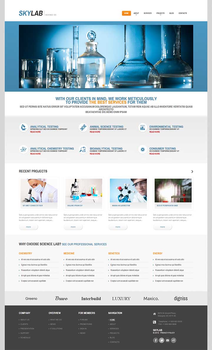 大气稳重的医学网站设计