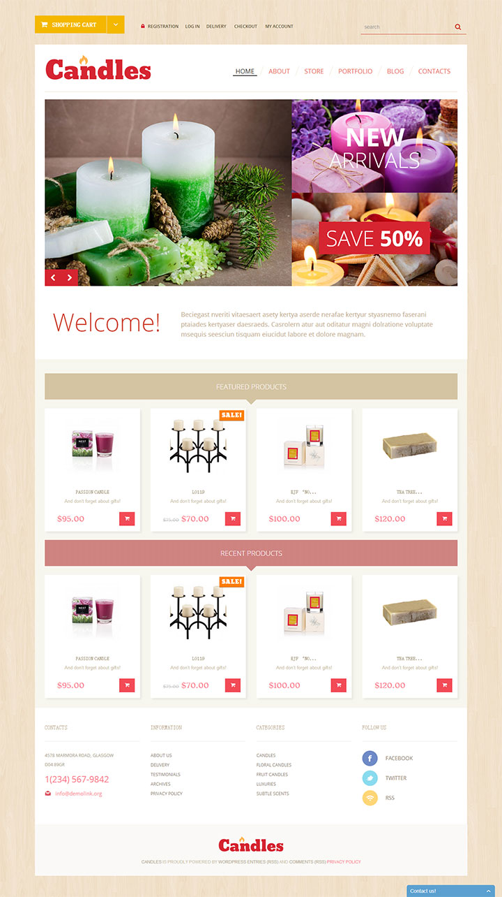 梦幻简洁的蜡烛网站设计