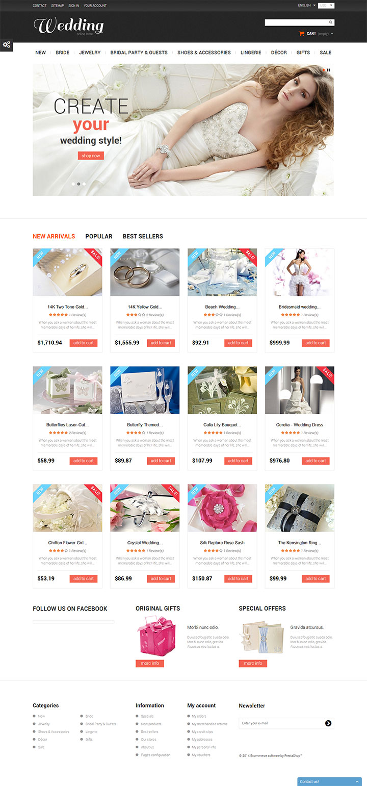 黑白大气的婚礼用品网站设计 