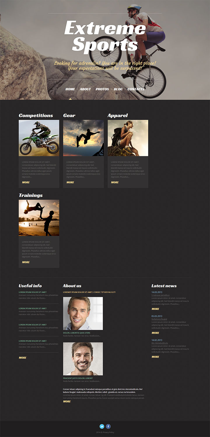 黑色运动型的网站设计