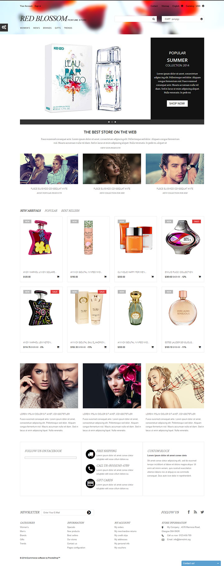 简洁大气的香水网站设计