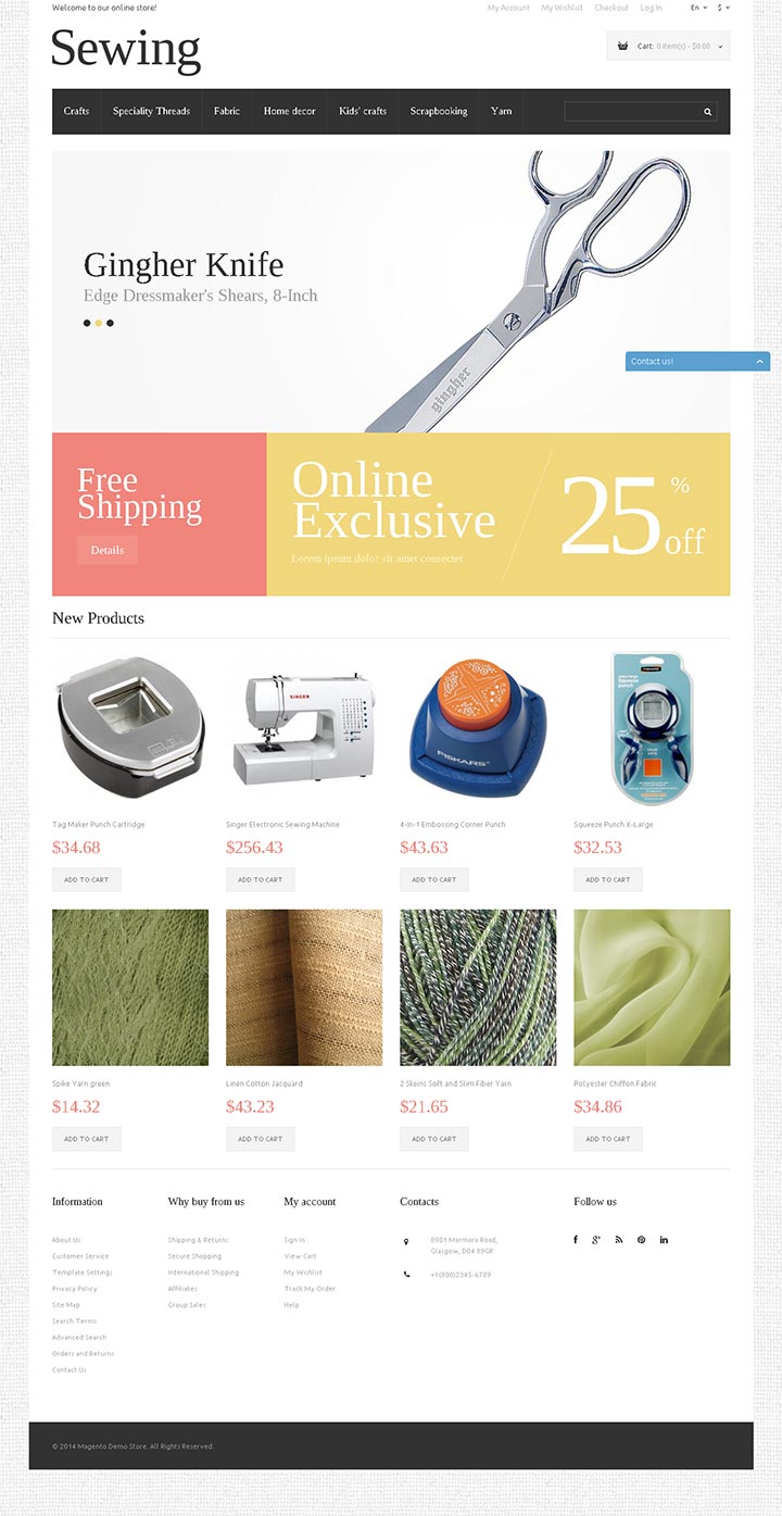 外贸型针线产品网站设计