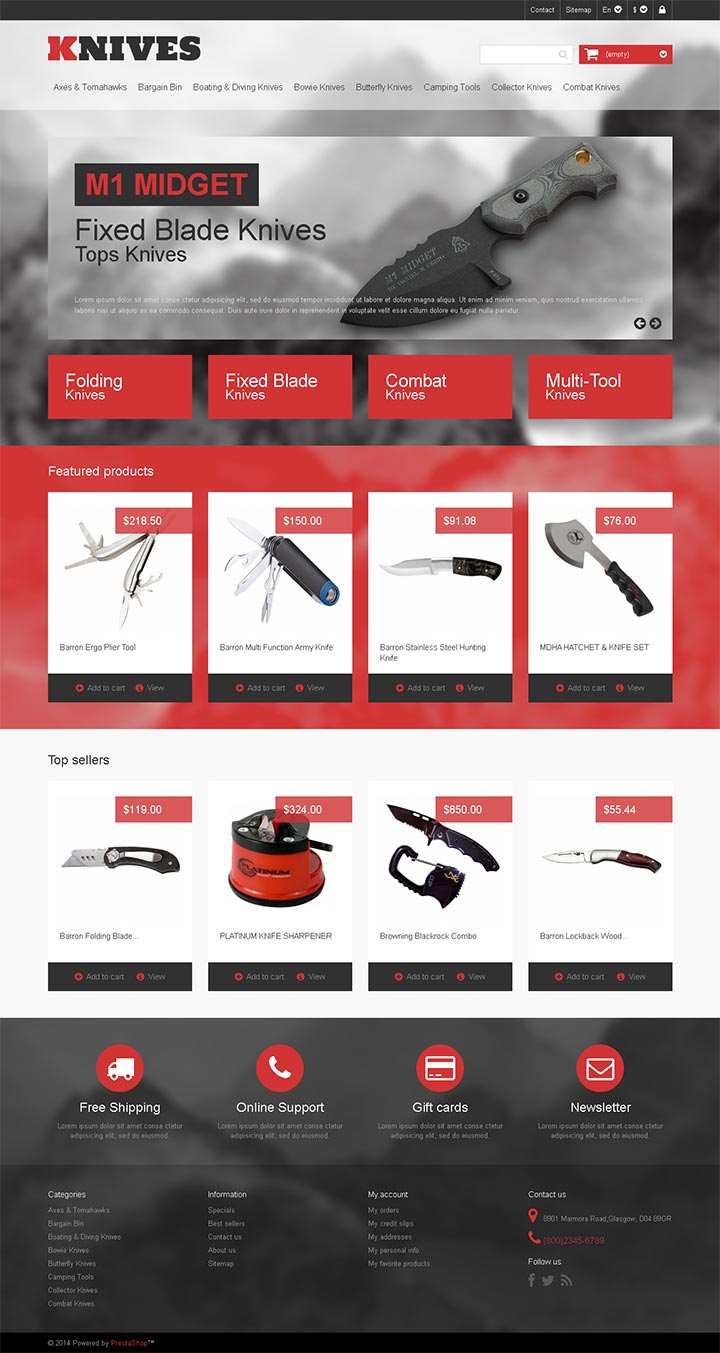 海外刀具类网站设计