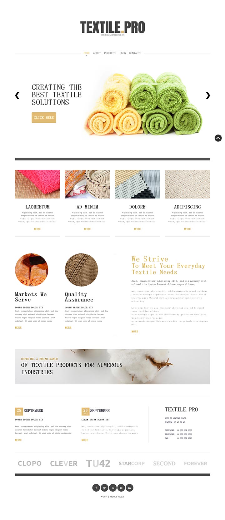 海外流行的纺织产品网站设计