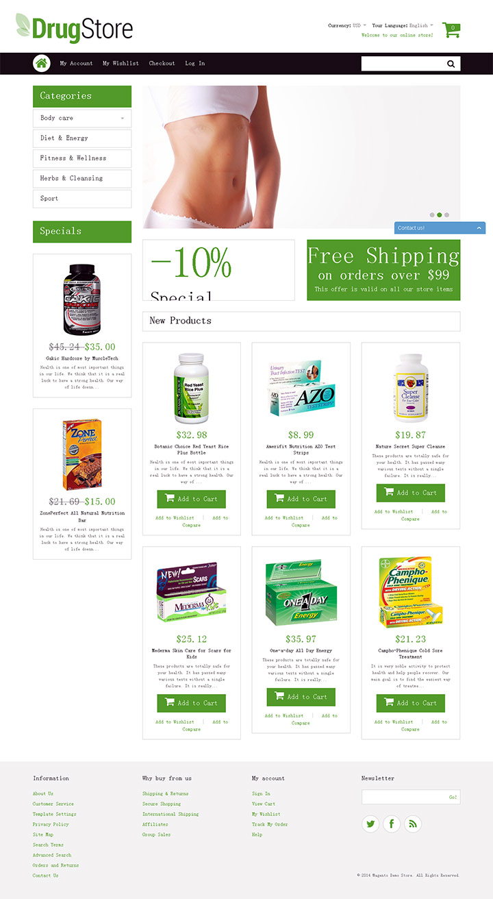 绿色健康的保健品网站设计