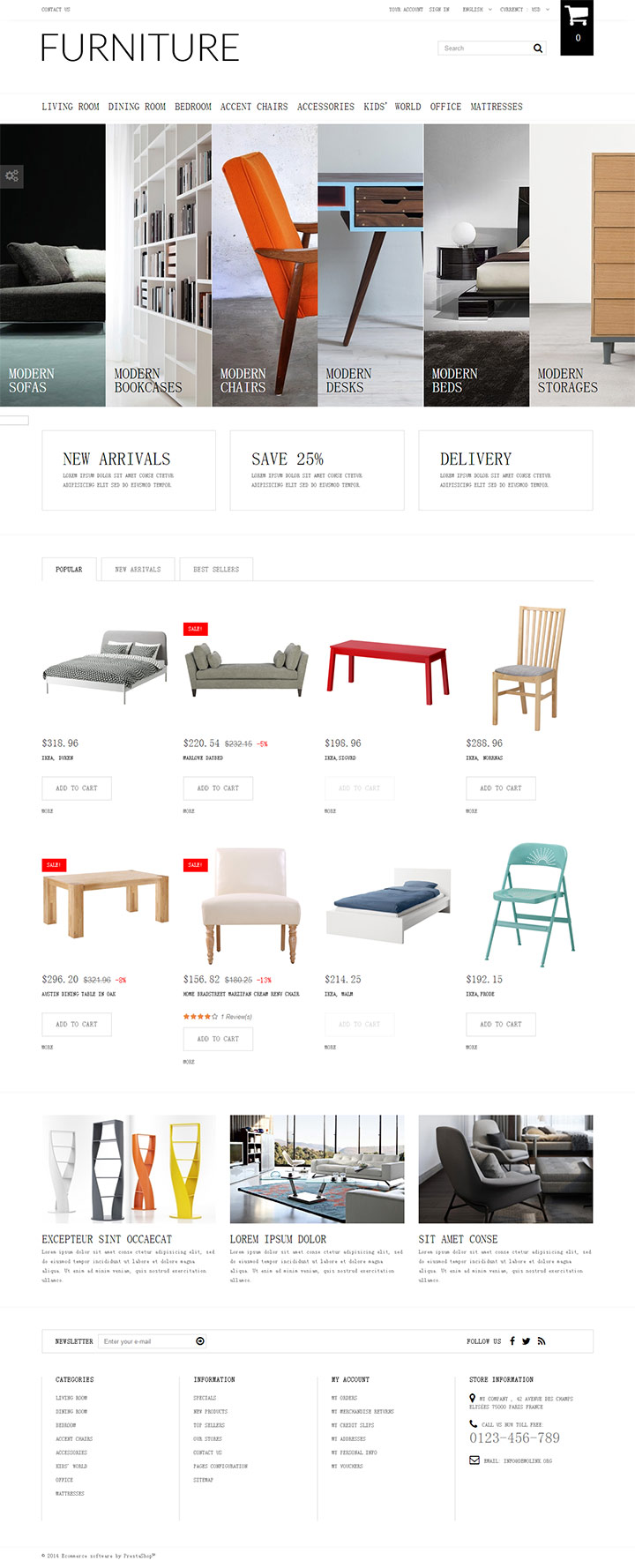 简洁家具展示网站