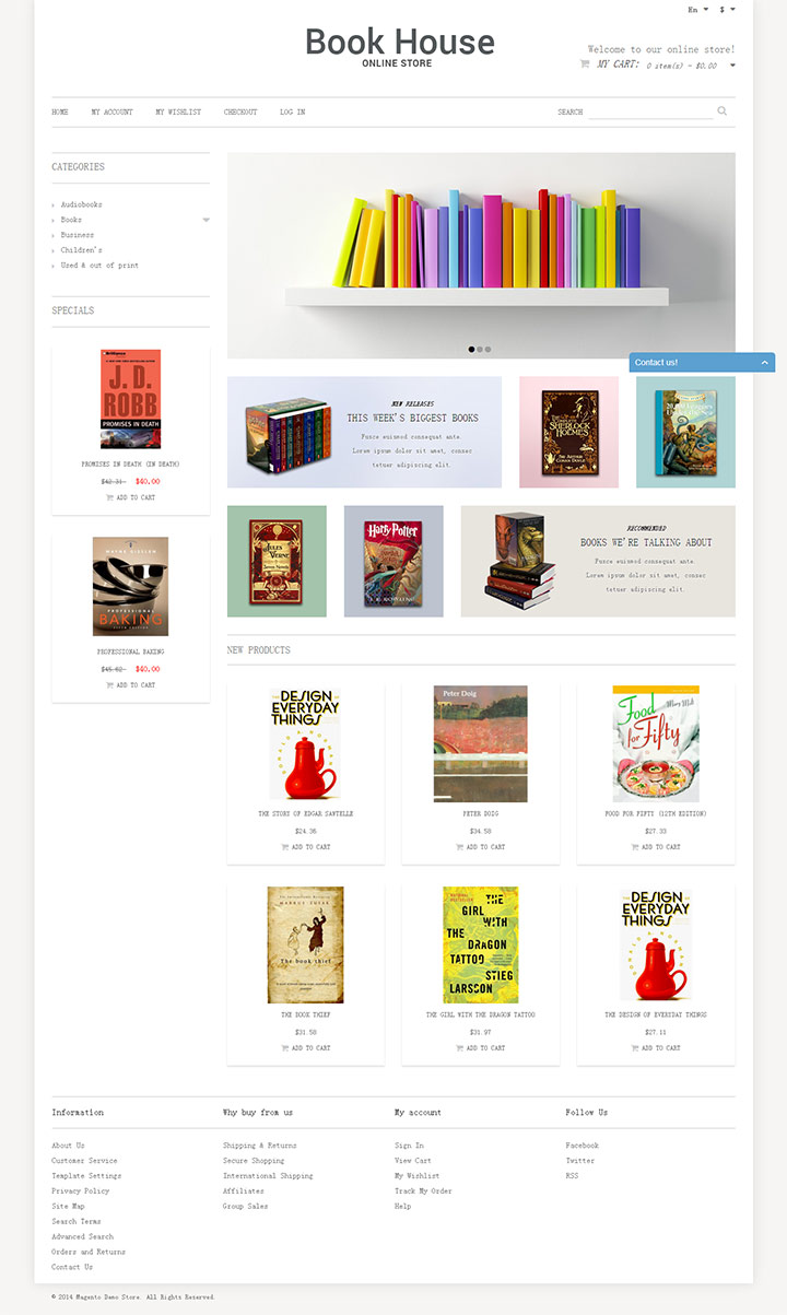 白色简洁的线上书店设计