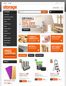 橙色简洁的建材公司网站设计