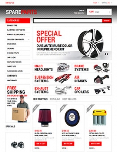黑白炫酷的汽车配件网站设计