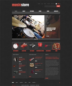 瑞晟外贸推广客户案例——大气黑色动感乐器网站设计